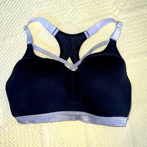 Victoria’s Secret PINK Spirit Bra 34DD Black w/ grey silver  Bra